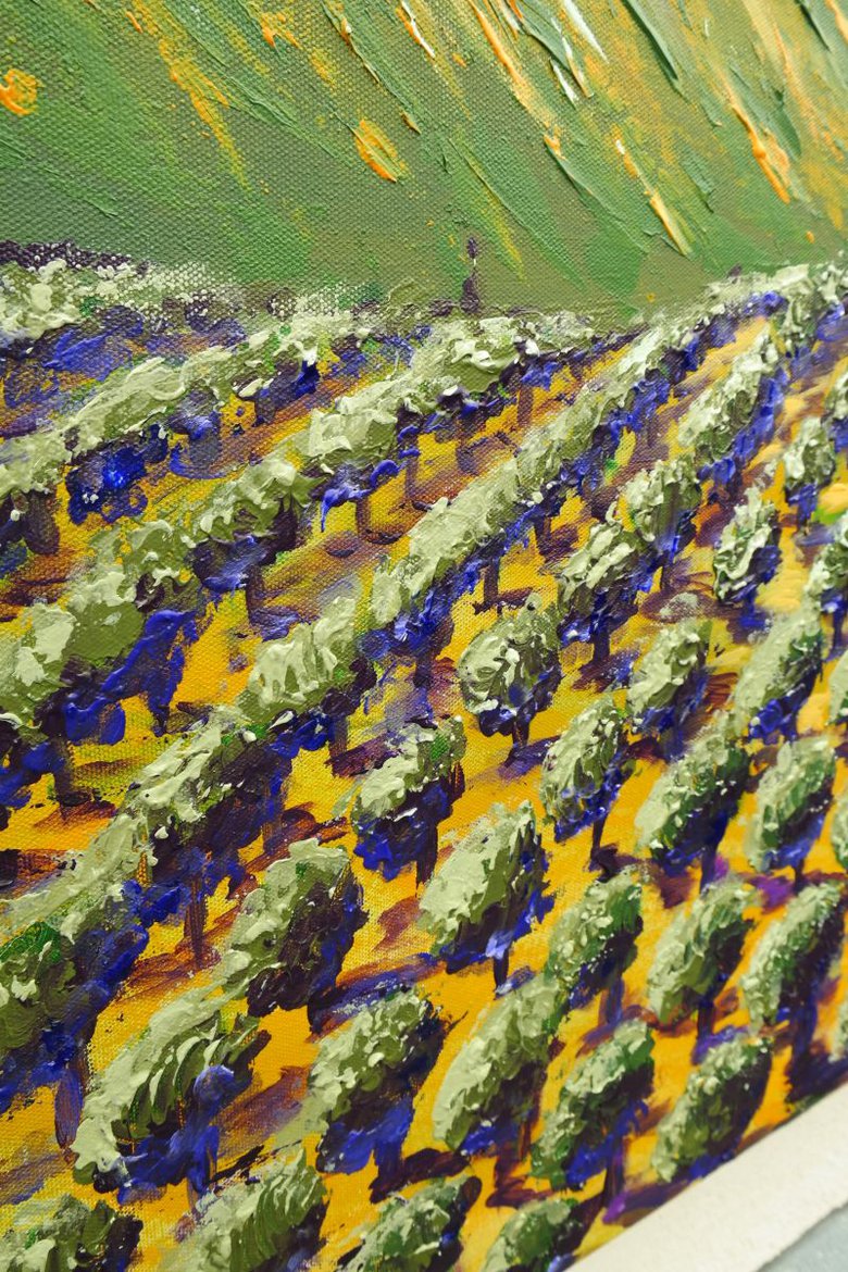 Olive grove in Sicily Large Palette Knife Textured Decor Home Office