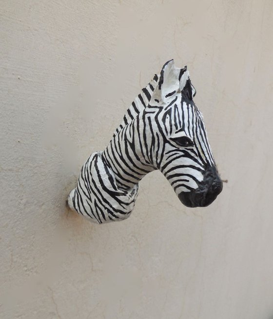 Zebra Faux Head Wall Mount