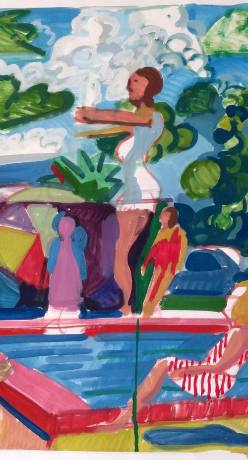 Pool scene - abstracted by Stephen Abela