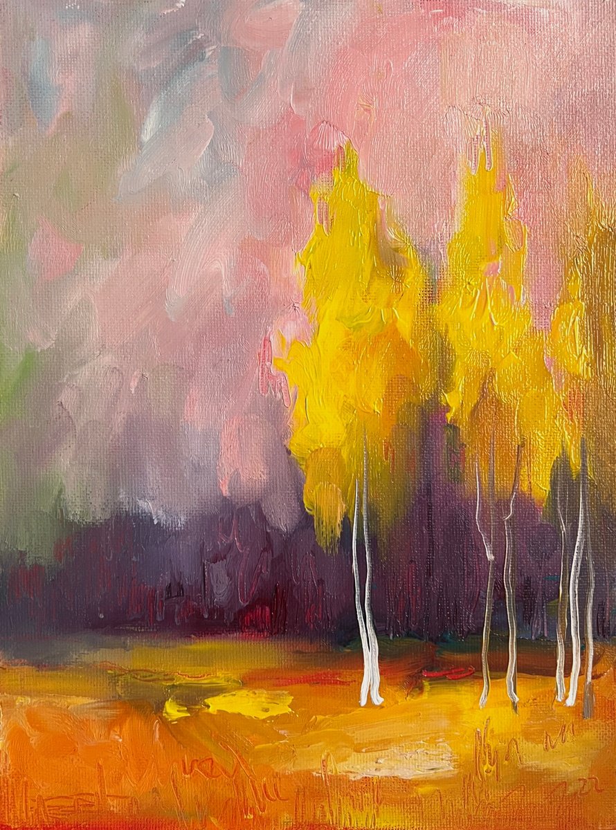 Birches in autumn by Isolde Pavlovskaya