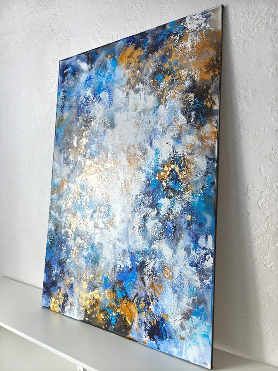 Blue abstraction with gold