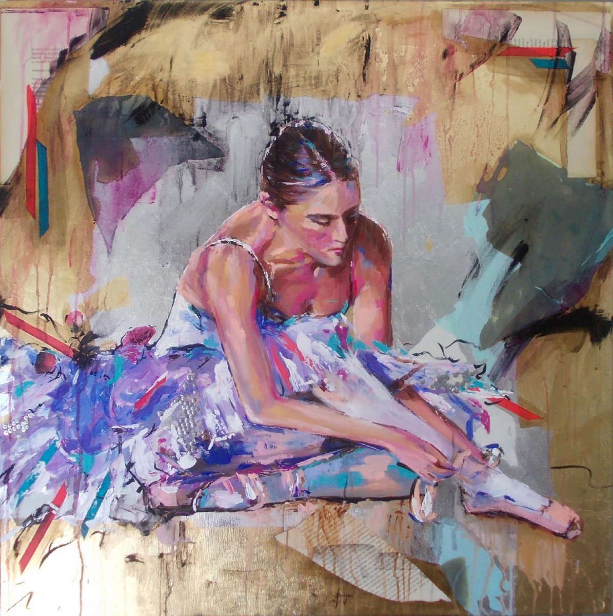 New Chance -Original Ballerina painting-Ballet painting by Antigoni Tziora