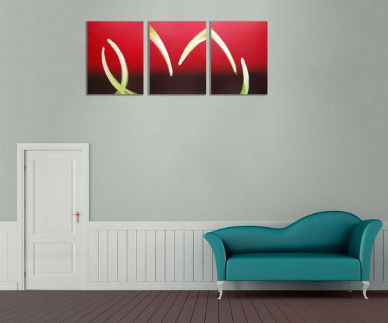 Flame on abstract painting art canvas
