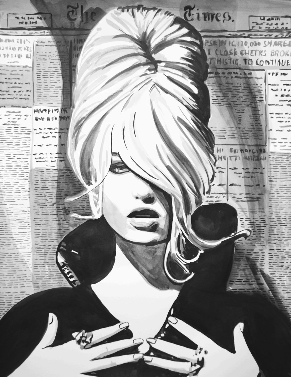 Urban And Pop Ink Drawing , Urban Girl By Alexandra Djokic, 22 X 28, Artwork For Sale On Artfinder