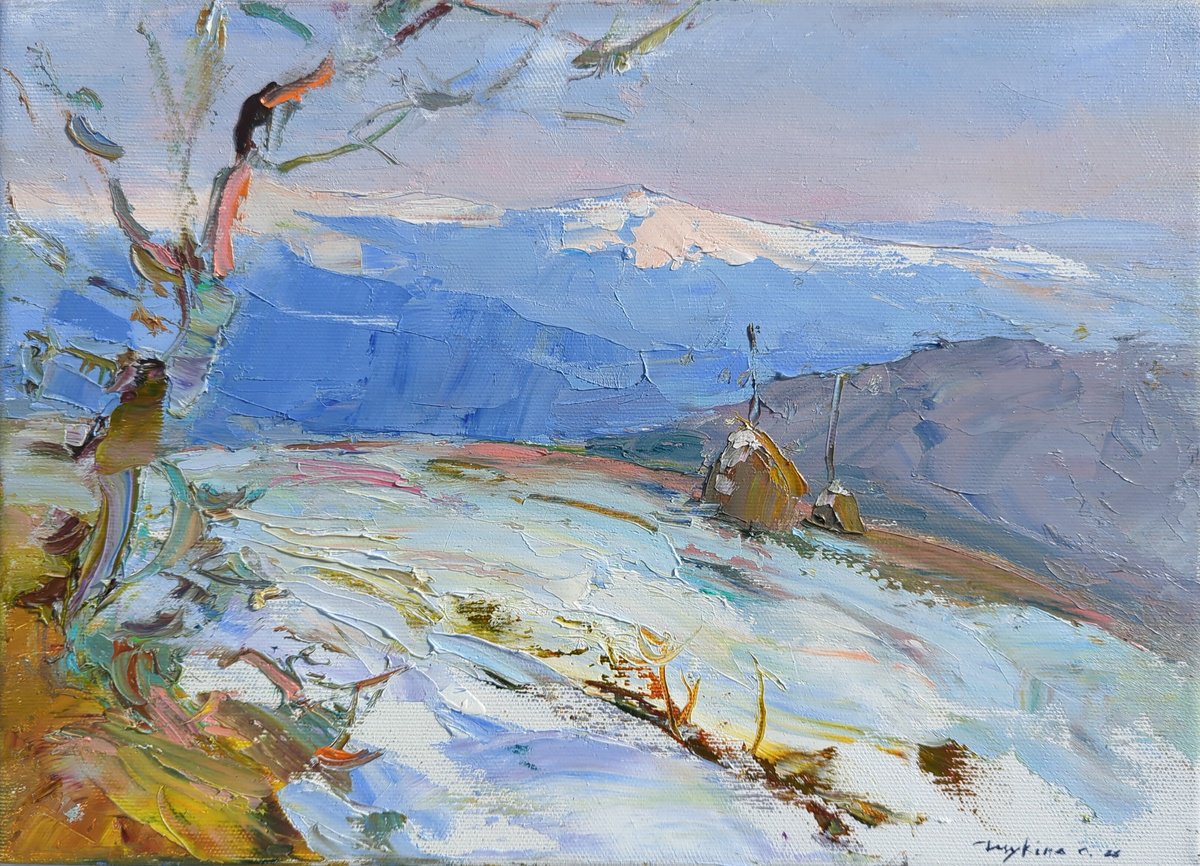 Silence Over The Slopes By Helen Shukina, 14 X 10, Artwork For Sale On Artfinder