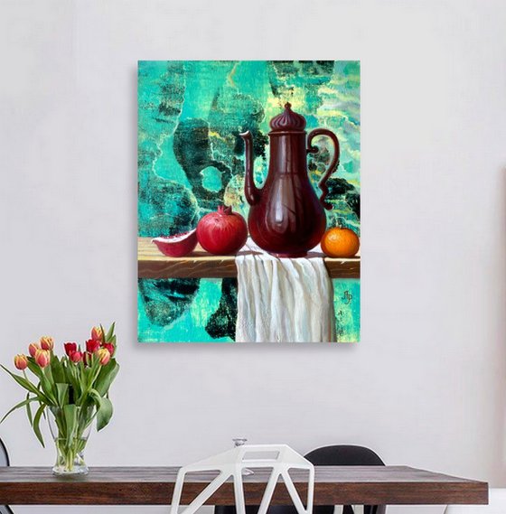 Still life with a copper jug