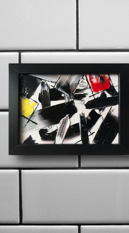 "Journey Into Night" - New Abstract Miniature Painting, PMS Micro Painting by Preston M. Smith (PMS)