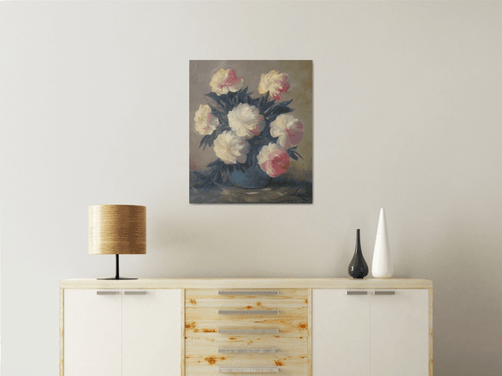 Peonies(60x70cm, oil painting, ready to hang)
