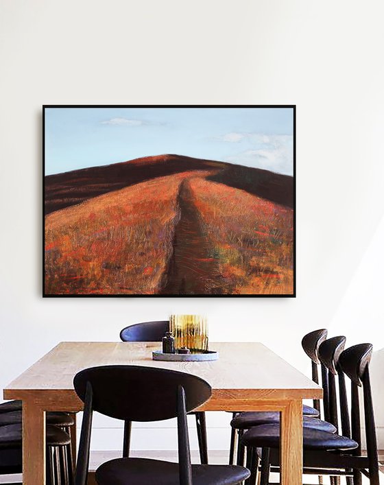 Red Mountain 30x40 in 76x107cm Contemporary Art by Bo Kravchenko