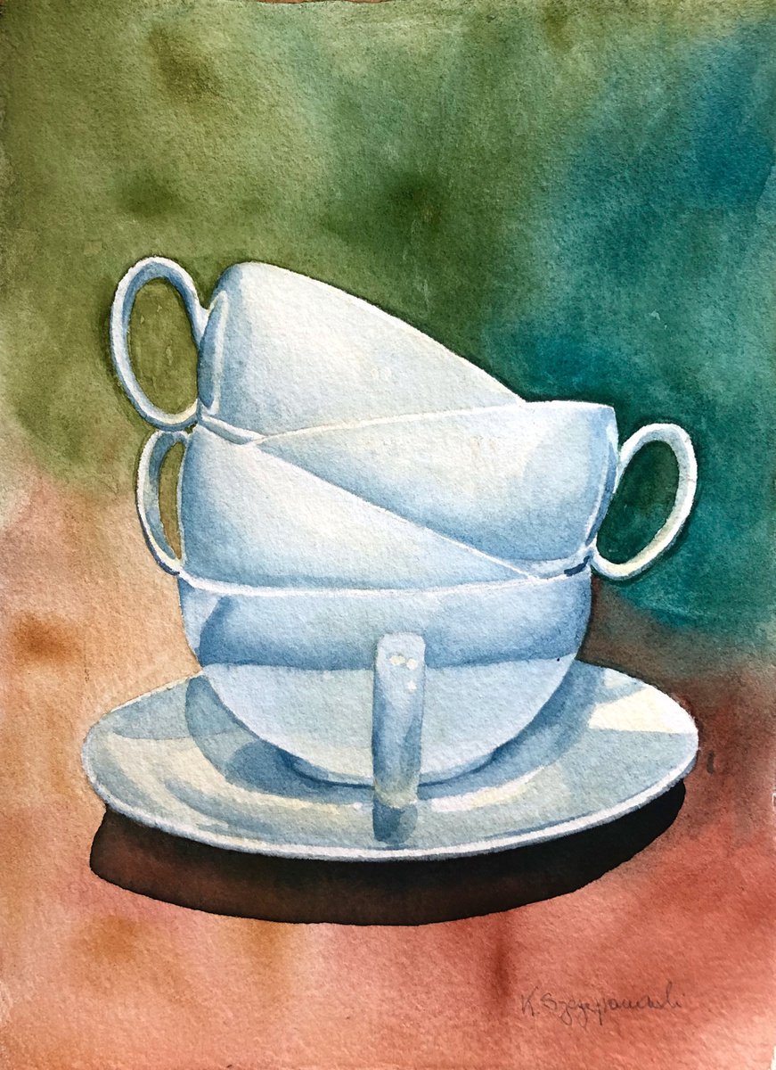 Four cups by Krystyna Szczepanowski