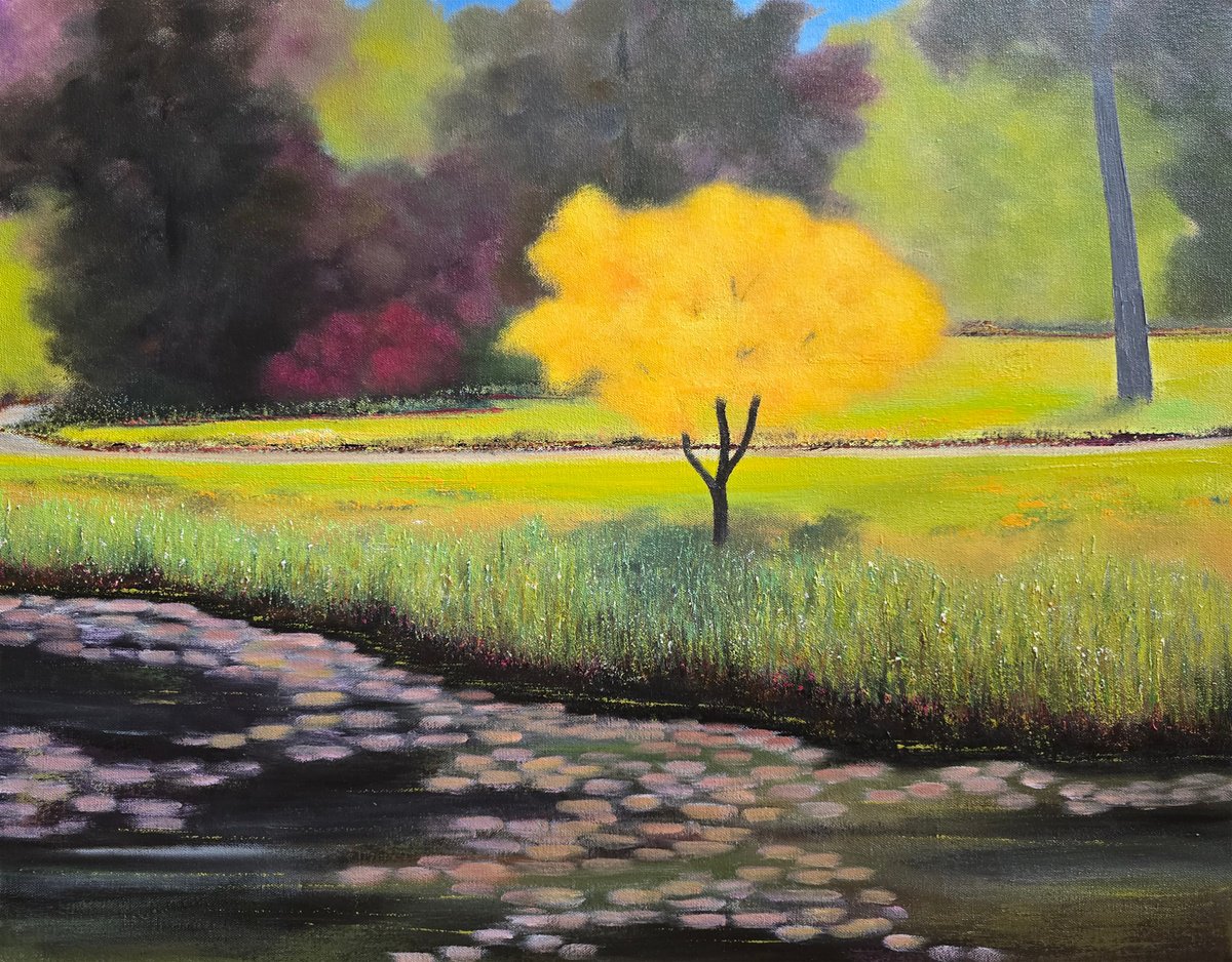 Impressionistic Landscape Oil Painting By Faith Patterson, 28 X 22, In The Quiet Light, Original Artwork