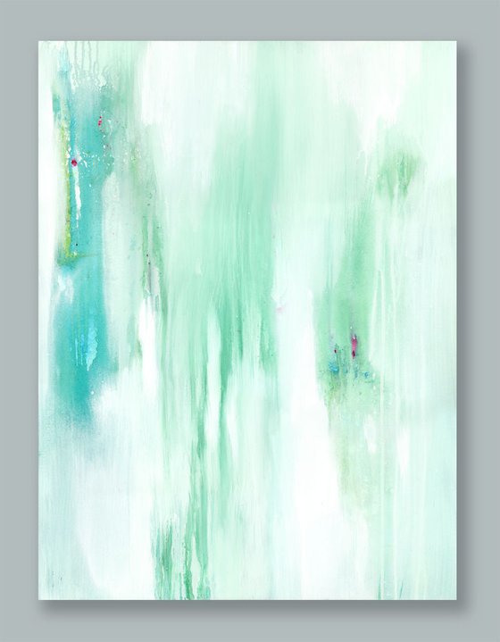 Lost In Silence - Large Serene Abstract Painting by Kathy Morton Stanion