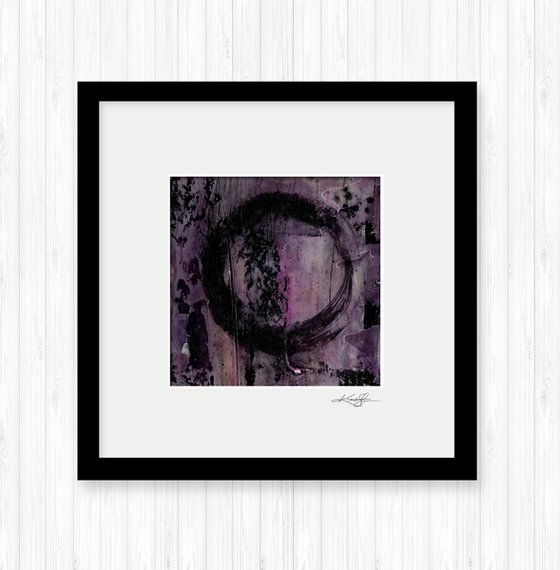 Mixed Media Enso 32 - Collage Zen Circle Painting by Kathy Morton Stanion