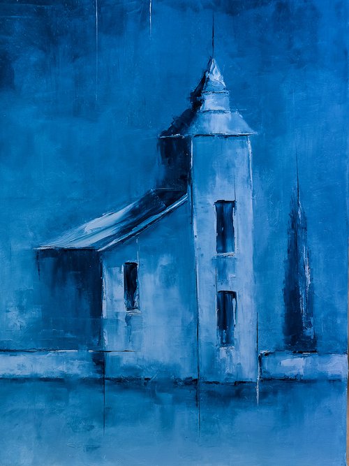 Old church in blue. by Marinko Šaric