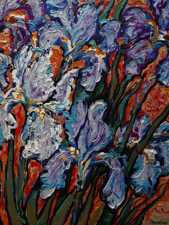 Irises on Gold