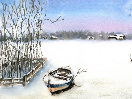 Winter Landscape with Boat