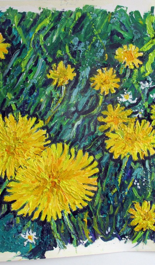 Dandelions with Daisies by Richard Meyer