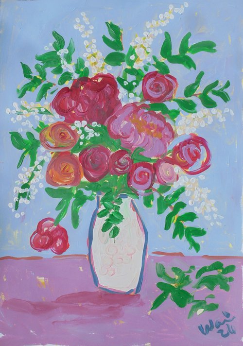 Roses and Peonies by Kirsty Wain