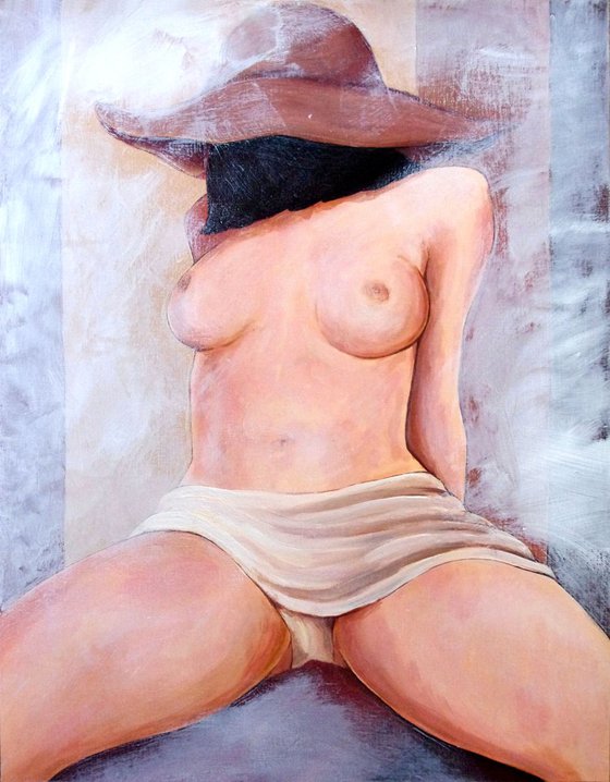 "Pushy girl" - nude & erotic, figurative contemporary art
