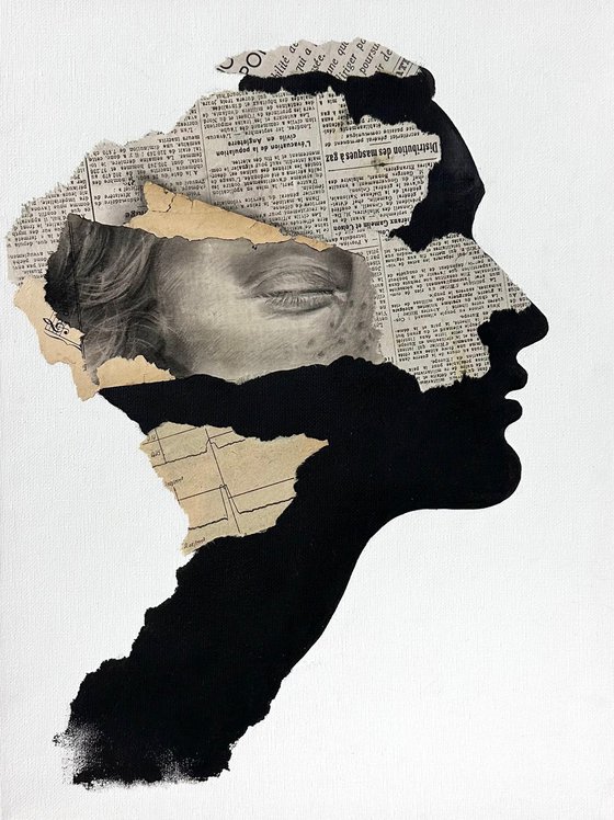 Abstract Female Collage Newspaper Profile
