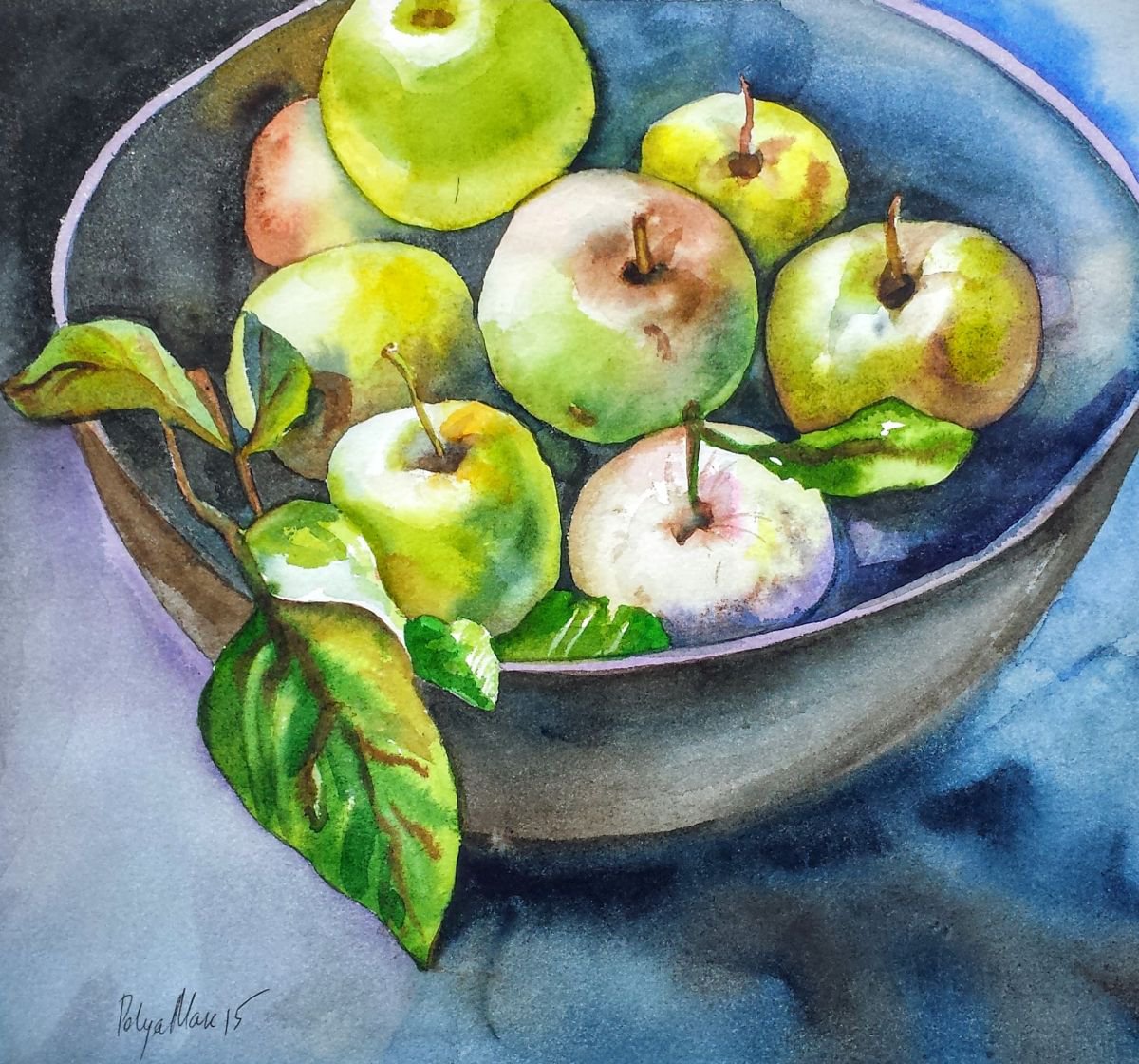 Bowl with apples by Polina Morgan