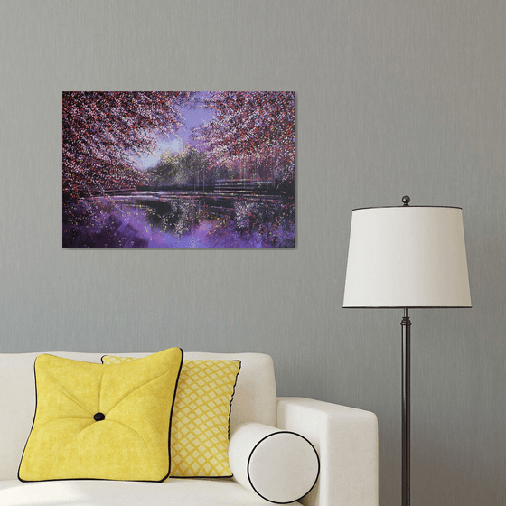 Blossom Trees By Moonlight