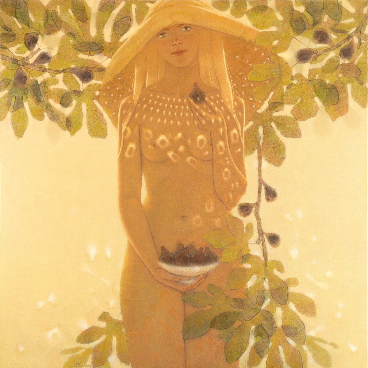 Portrait Oil Painting By Victoria Alferonok, 28 X 28", Eve, Original Artwork