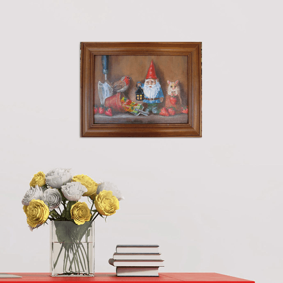 Gnome, Mouse, bird Garden Shed