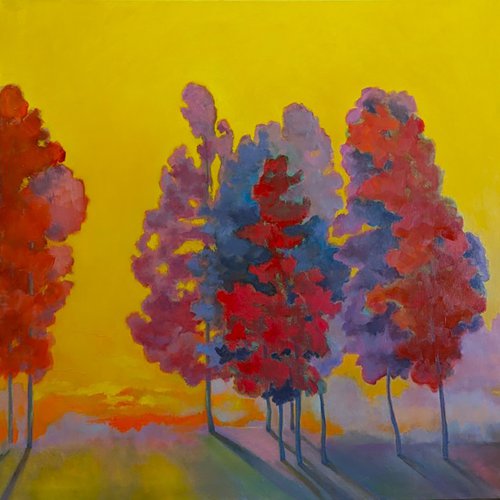 Warm Sunset with Trees. by Veta  Barker