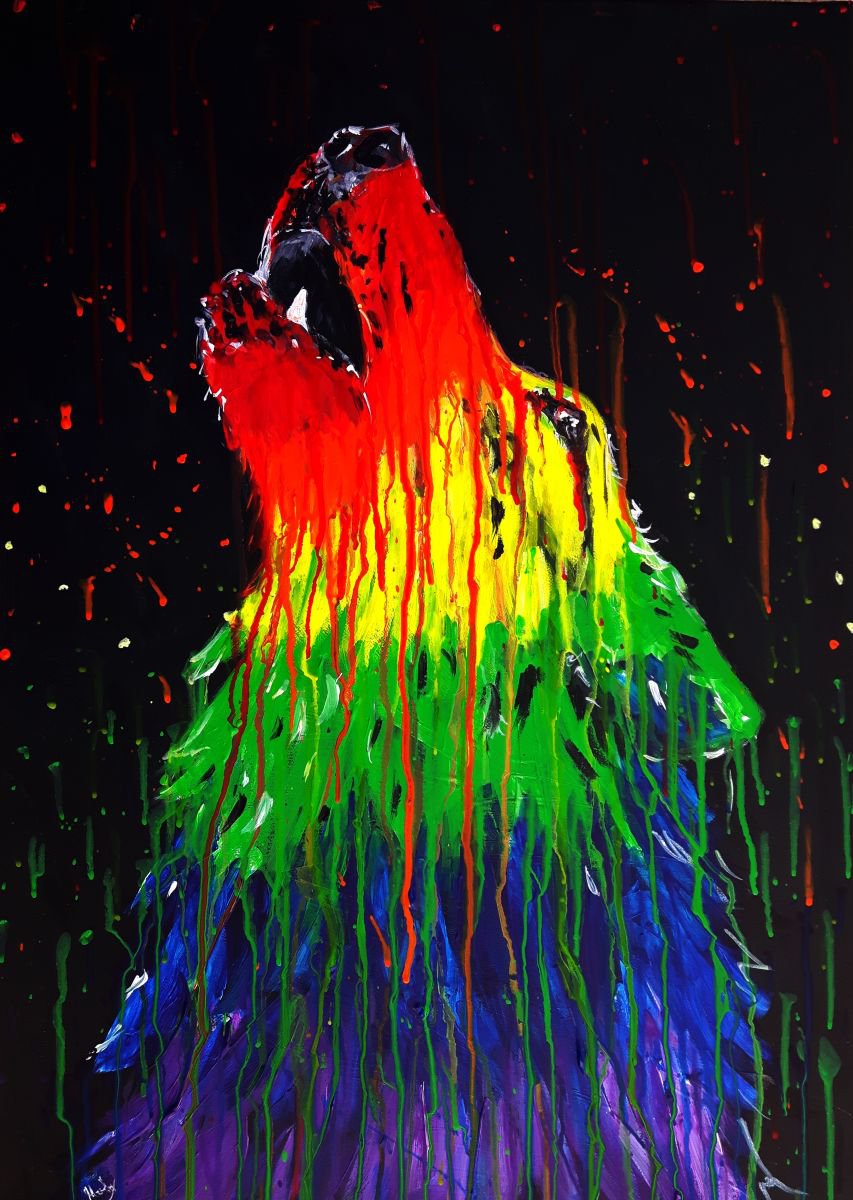 Rainbow wolf