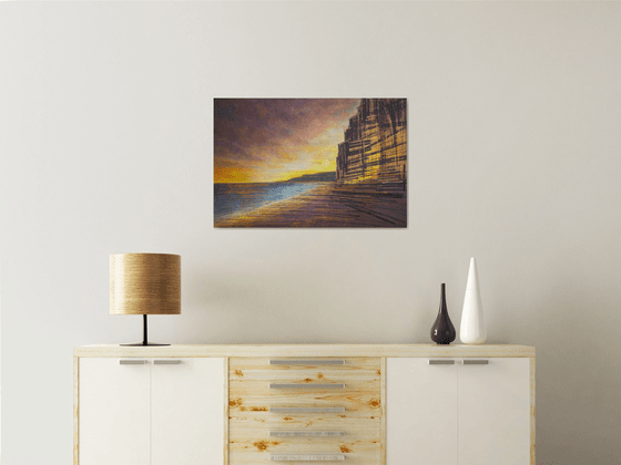West Bay Cliffs At Sunset