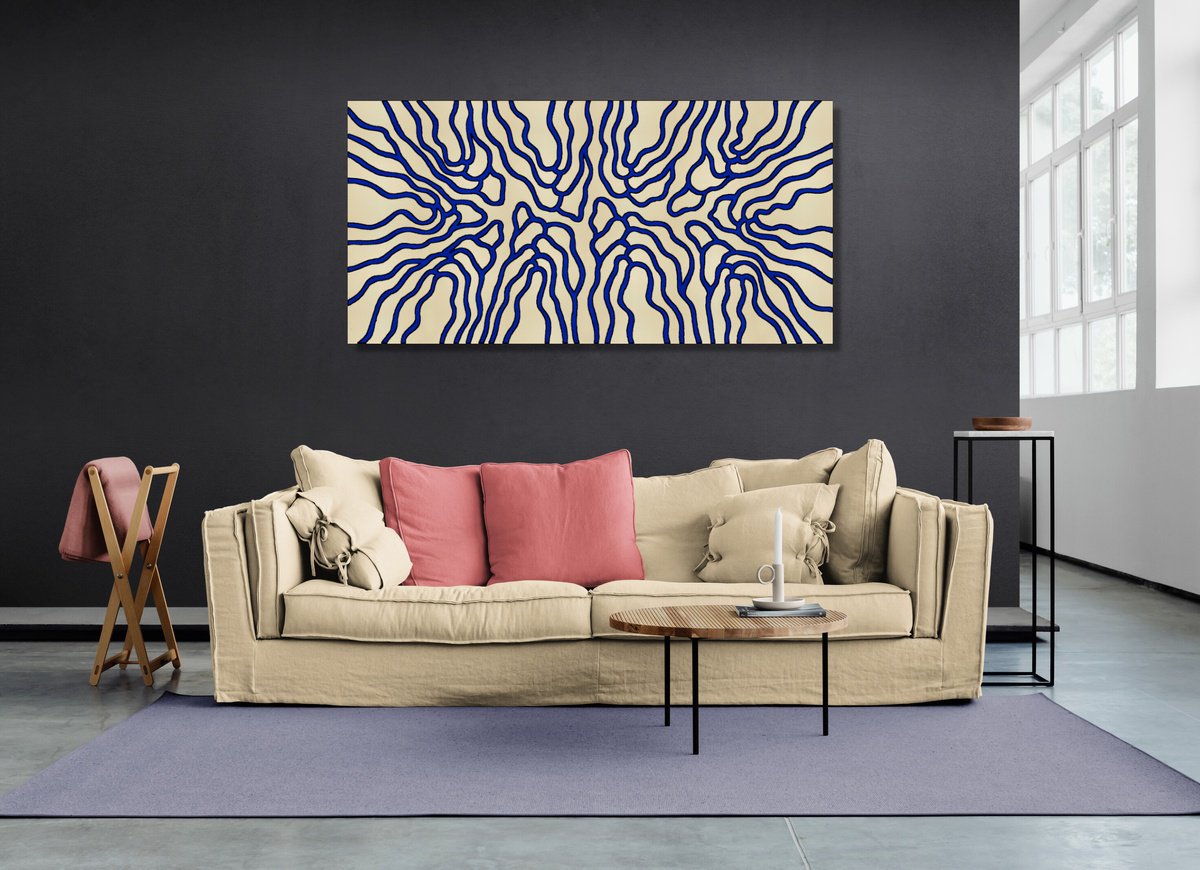 Abstract Flowing Lines #18 By Marina Krylova, 71 X 35, Artwork For Sale On Artfinder