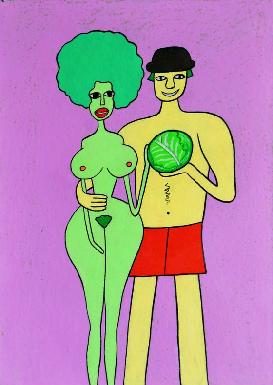 Couple with cabbage