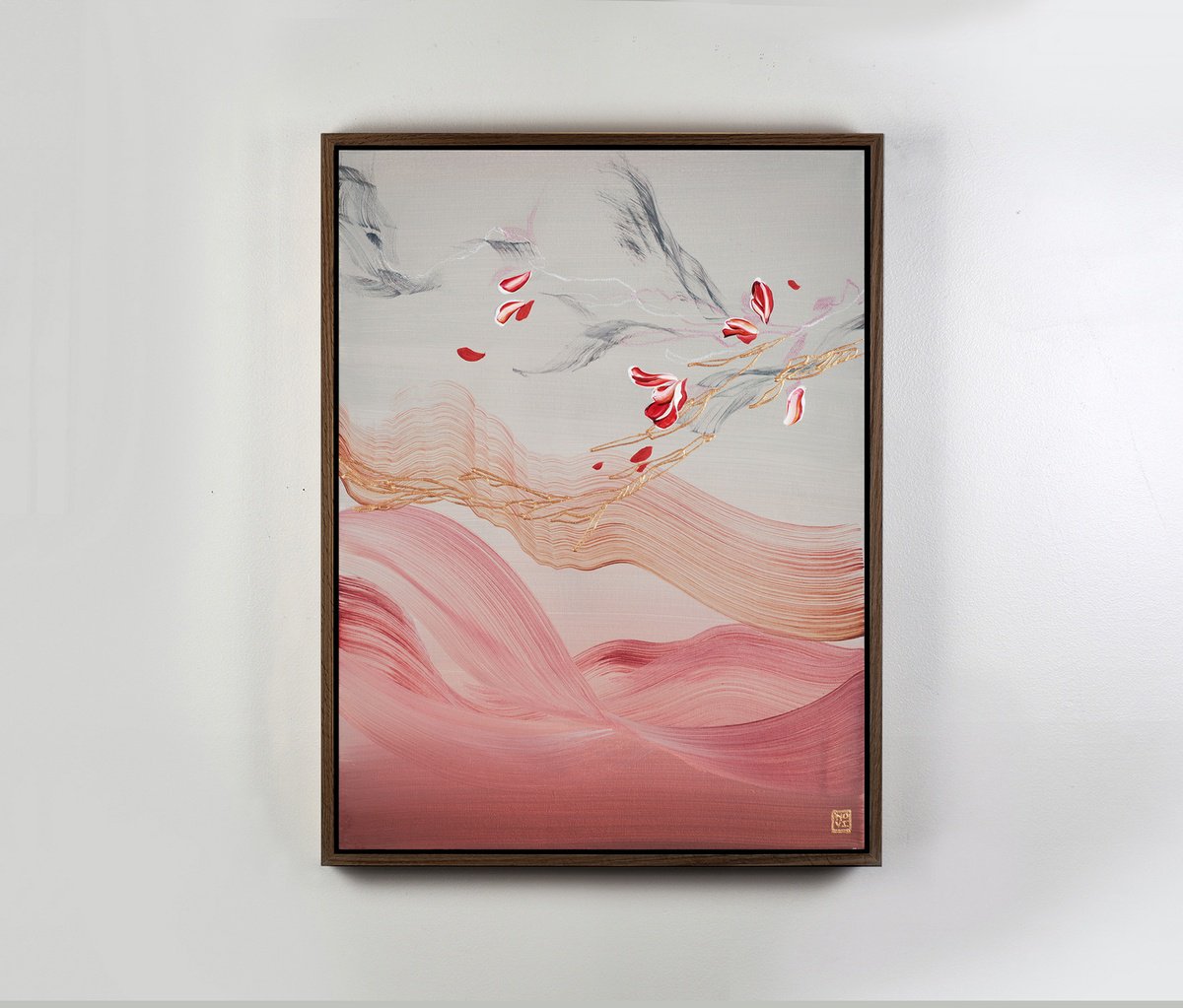 Abstract Acrylic Painting By Novi Lim, 20 X 26", Romantic At Heart, Original Artwork