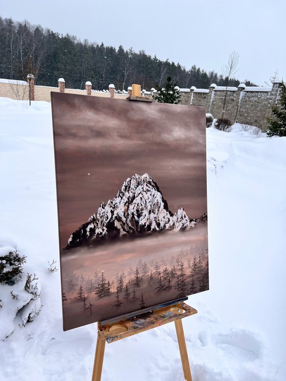 Misty foothills, 80 х 100 cm, oil on canvas