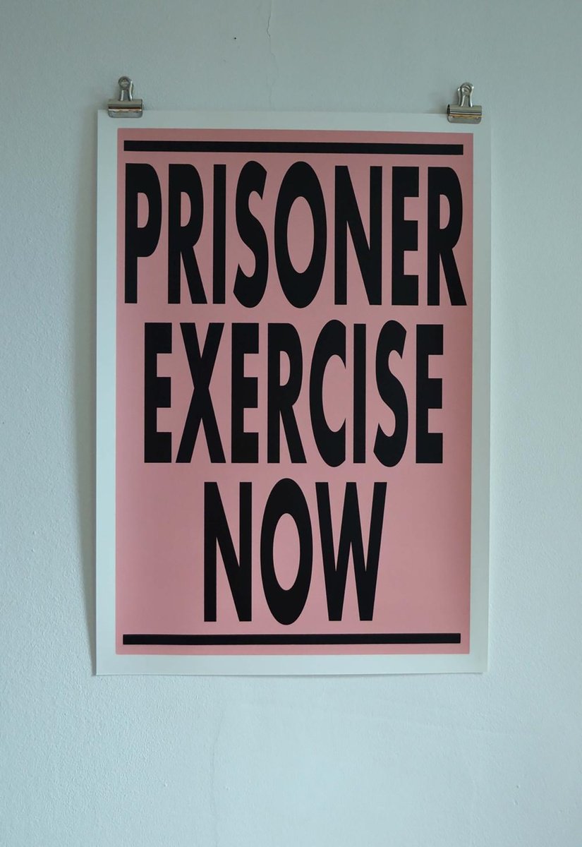 Typographic Screenprint , Prisoner Exercise Now By Colour Black, 14 X 20, Artwork For Sale On Artfinder
