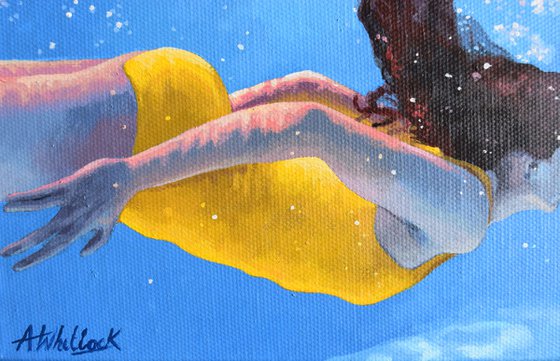 Underneath LII - Miniature swimming painting