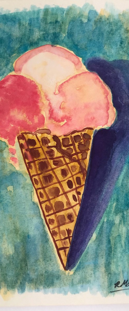 strawberry Ice Cream Cone" by Roberto Munguia Garcia