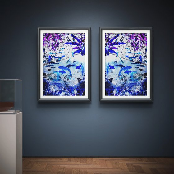 Set of 2 Blue Koi Fishes