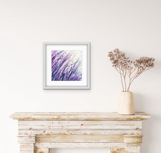 Lavender storm. Original watercolor artwork.