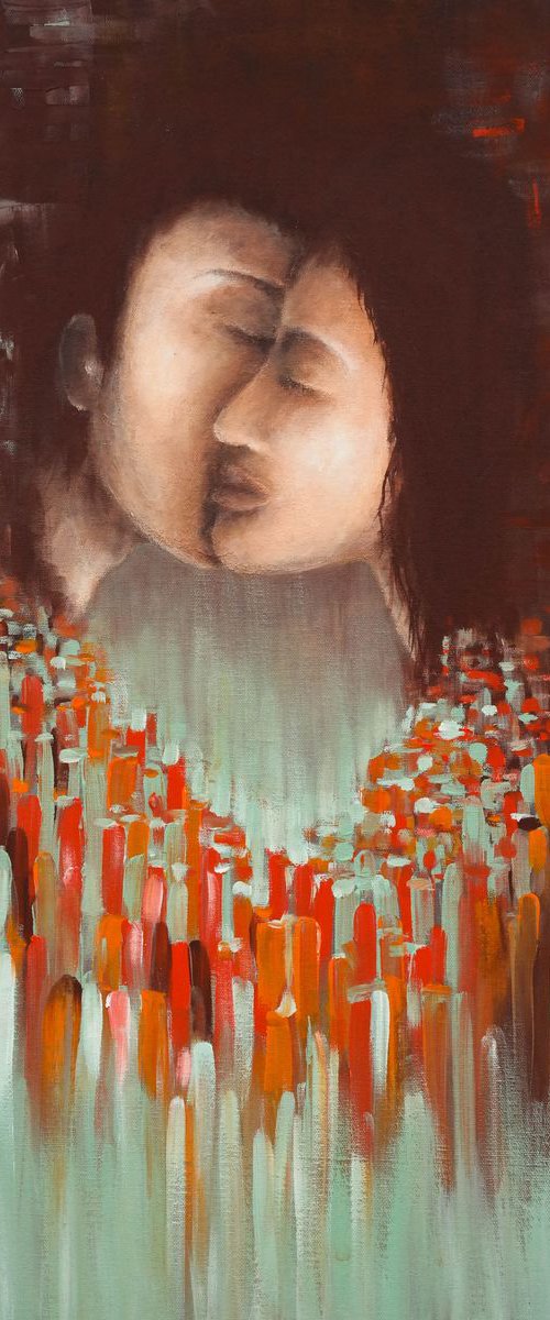 Digital Kiss - Klimt inspired painting of "Kiss" by Danijela Dan