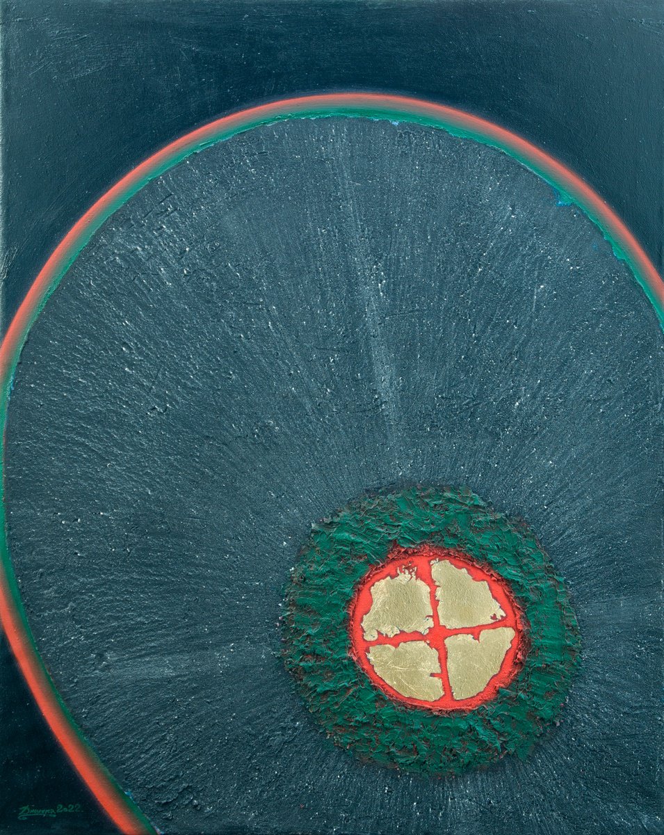 Expressive Abstract Oil Painting By Mykola Dzhychka, 31 X 39", Target, Original Artwork