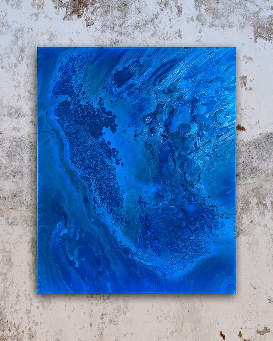 "Infusion" - Original Abstract PMS Fluid Acrylic Painting - 16 x 20 inches