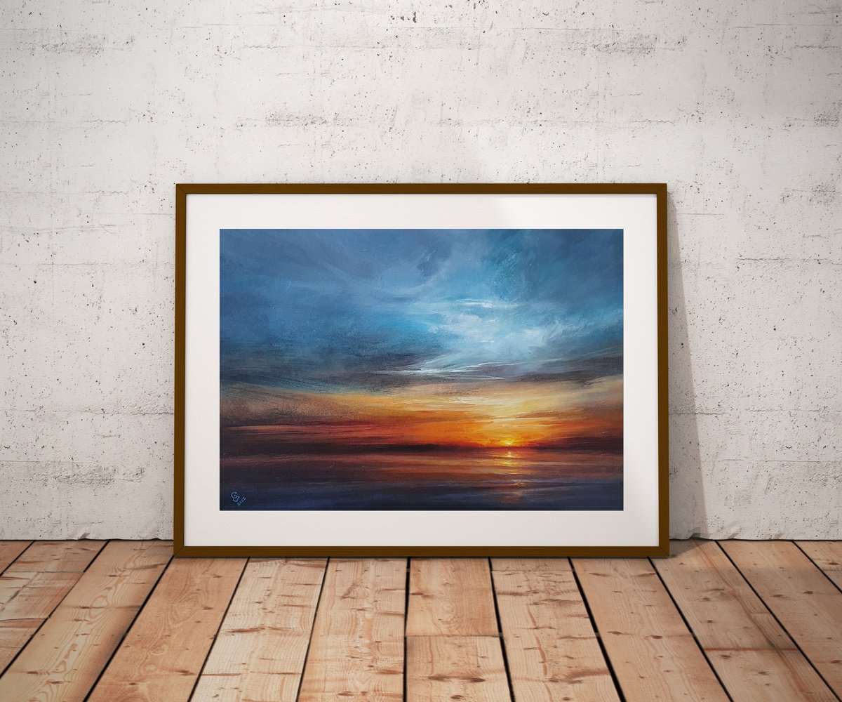 Abstract Landscape Acrylic Painting By Ivan Grozdanovski, 29 X 21, There Where Angels Sleeping, Original Artwork