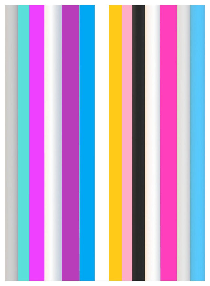 Abstraction multi-colored yellow pink gray blue stripes by Kseniya Kovalenko