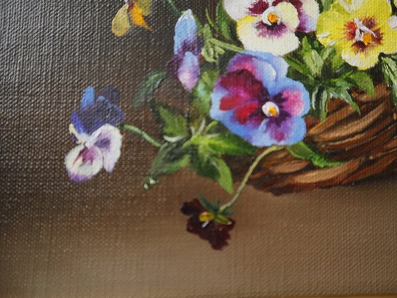 Pansy Flowers with Butterfly
