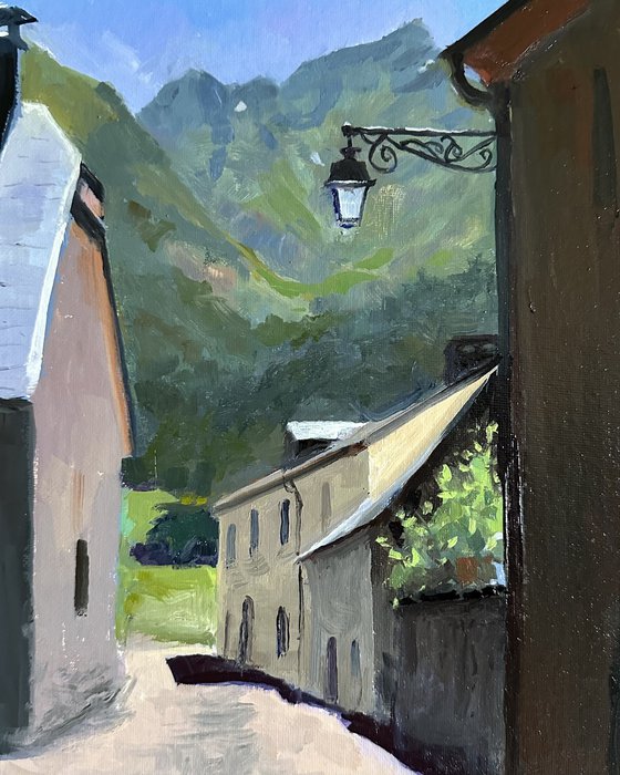 Narrow village street Pyrenees