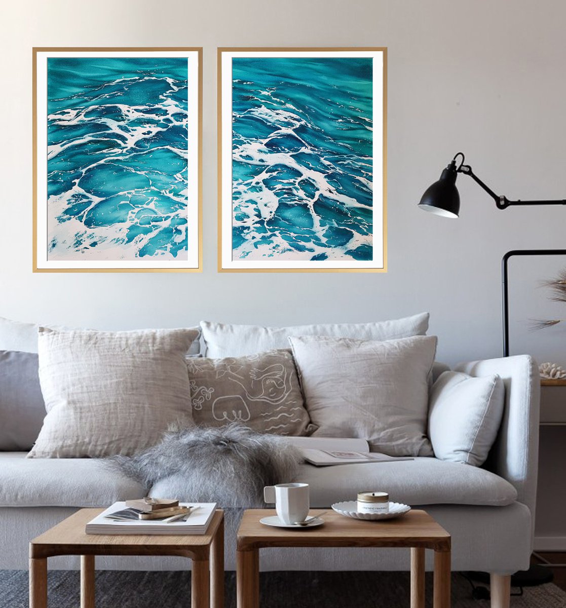 Seascape Diptych (30x22 inch) #26_1 by Svetlana Lileeva