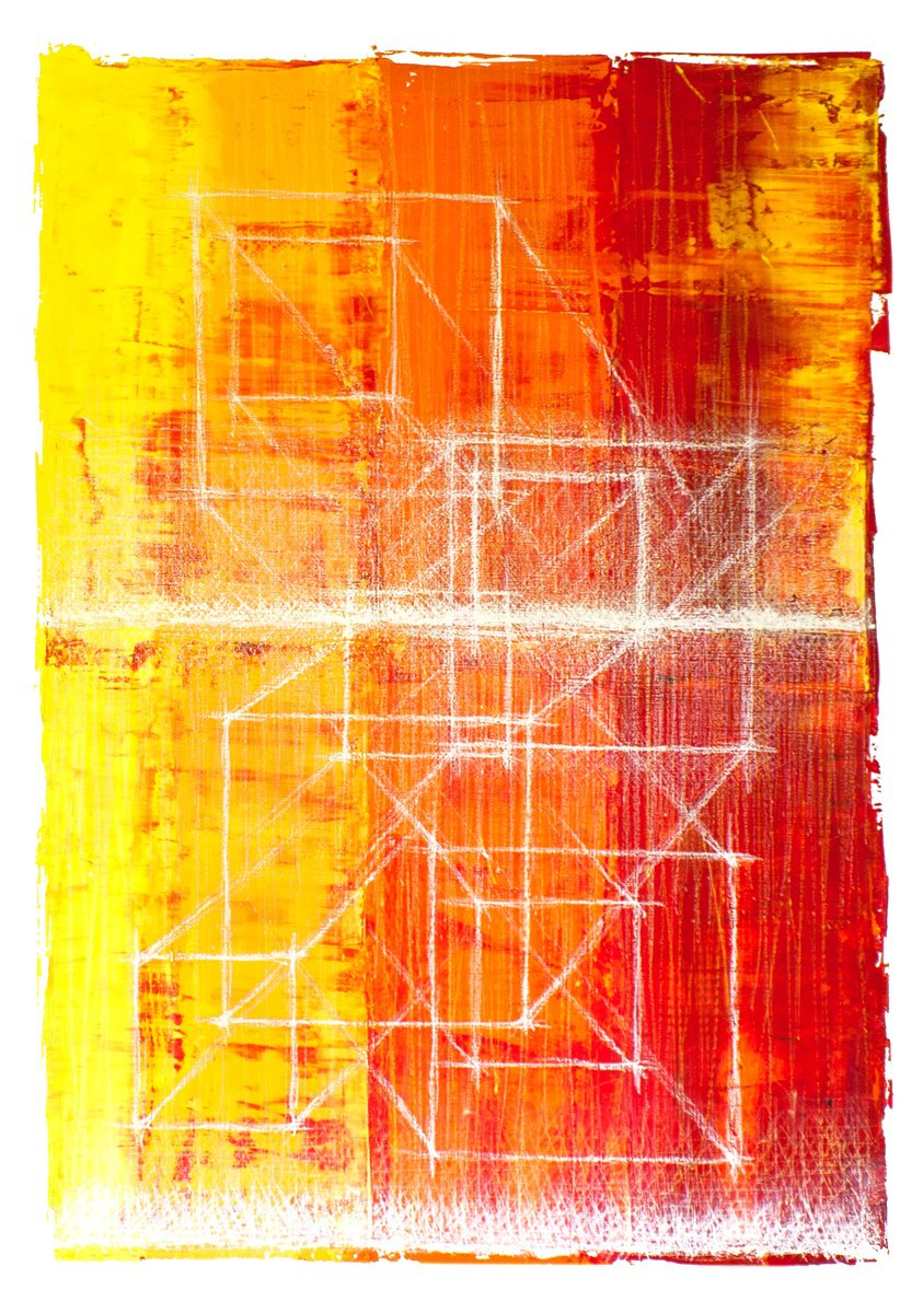 Abstract Oil Painting By Oto Macek, 23 X 33", Untitled 015, Original Artwork