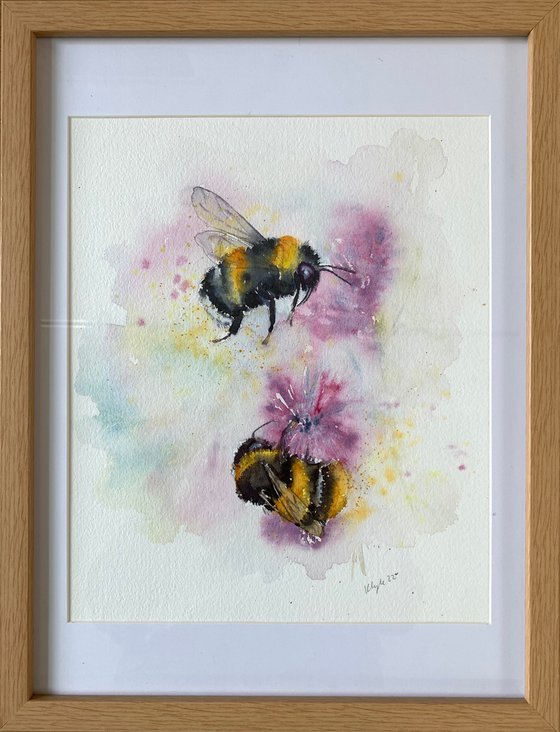 Watercolour Bumble Bees